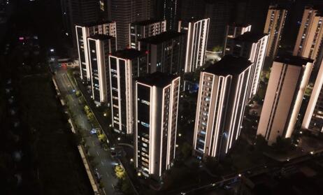 杭州海潮御品公寓楼体亮化工程案例